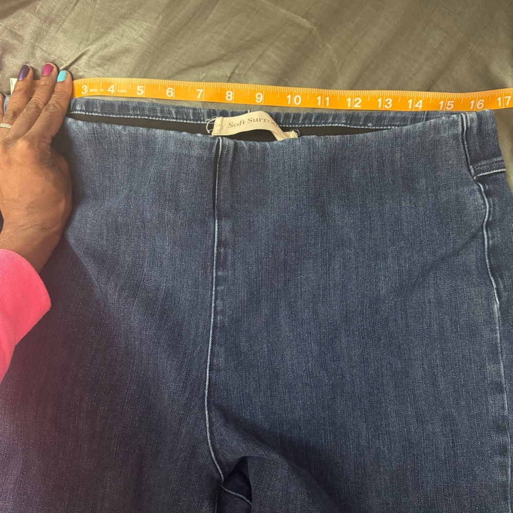 Soft surroundings ultimate denim pull on skinny jeans Jeggings size 14 large - Picture 7 of 10